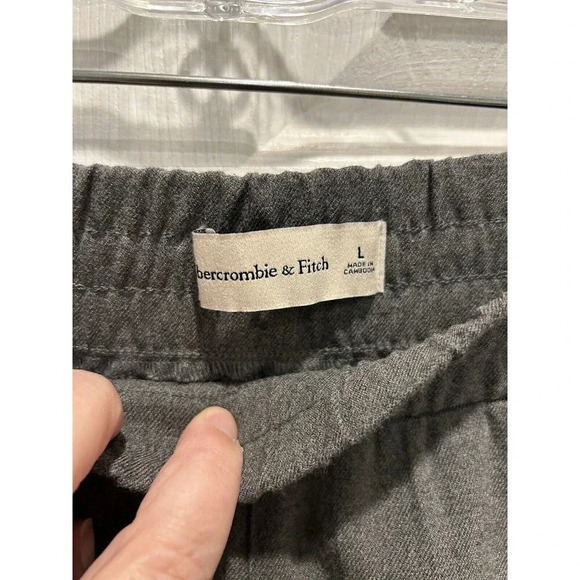 Abercrombie & Fitch Gray Elastic Waist Pants Pockets Pull On Women’s Large NWT - Picture 3 of 6
